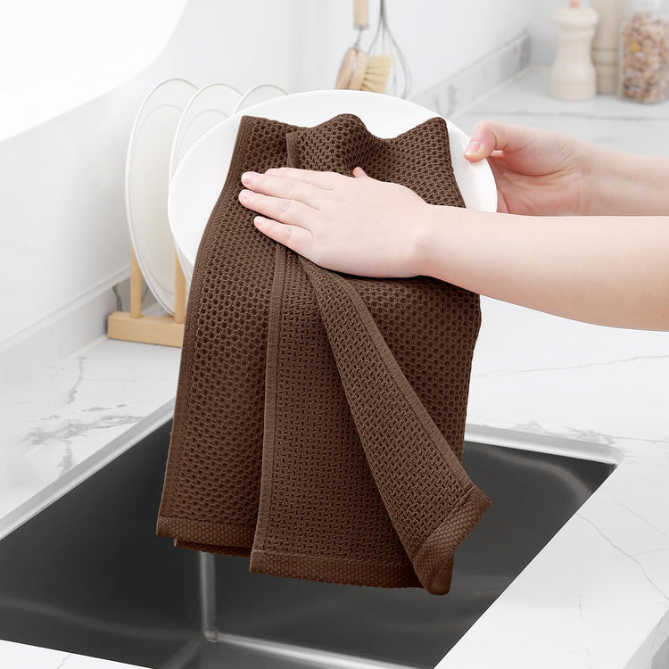 100% Cotton Waffle Weave Kitchen Dish Towels 12 (12 Count)