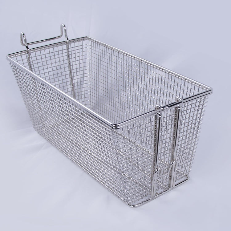 CLIVIA Deep Fryer Basket Only, 4 Pack Commercial Fry Baskets with Handle and Front Hooks, 13¼" x 6½" x 6" Frying Basket for Natural Gas Liquid Propane Deep Fryer