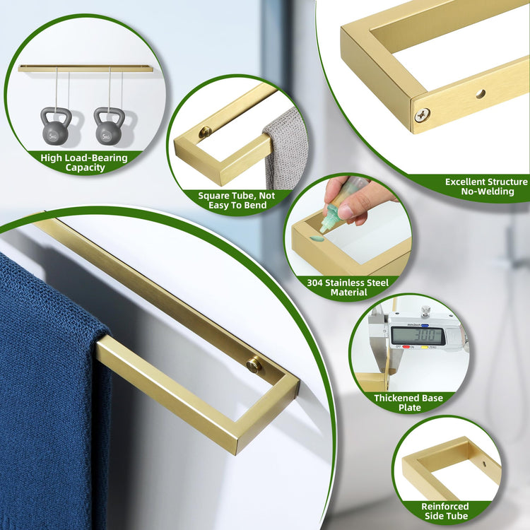 Hand Towel Holder Towel Bar for Bathroom Wall Mounted 12 Inch
