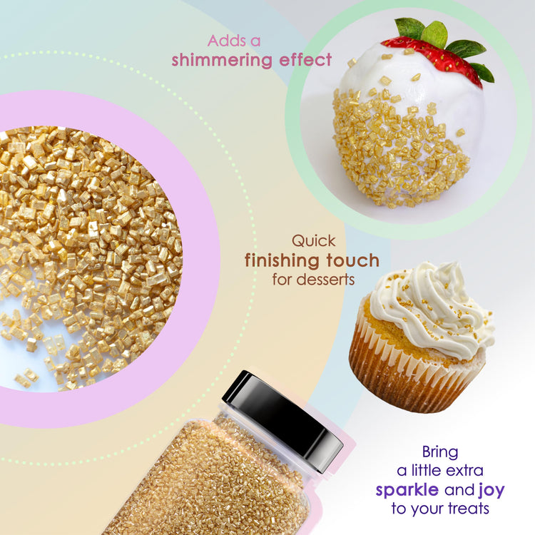Gold Pearlized Sugar Sprinkles for Baking (5 Ounce)