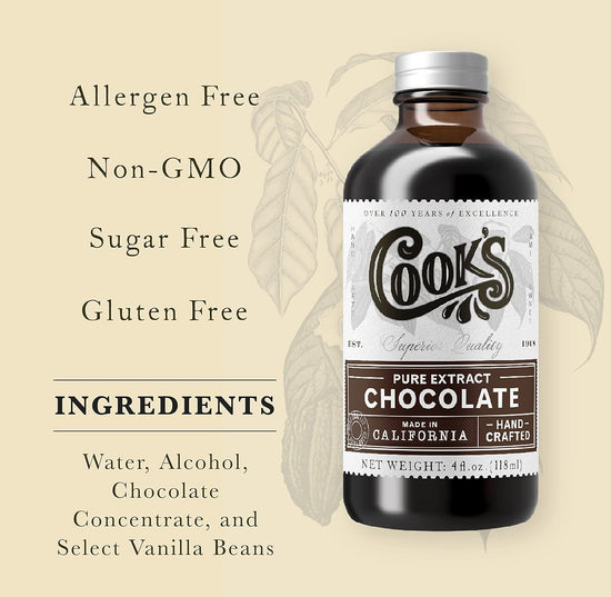 Cook's Pure Chocolate Extract 4 oz - Nestoria