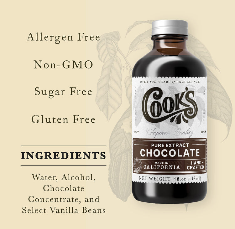 Pure Chocolate Extract for Baking (4 Fl Oz)