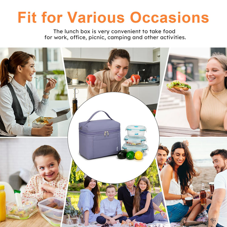 NOL Insulated Lunch Bags for Women Cooler Bag Lightweight Nylon Waterproof Lunch Box for Work