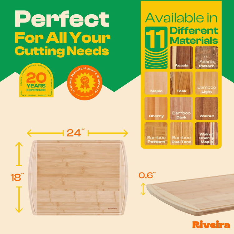 Two Tone Bamboo Wood Cutting Board
