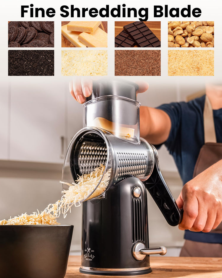 Rotary Cheese Grater 5 Blade Cheese Shredder
