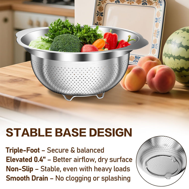 Stainless Steel Colander for Kitchen (3 Count)