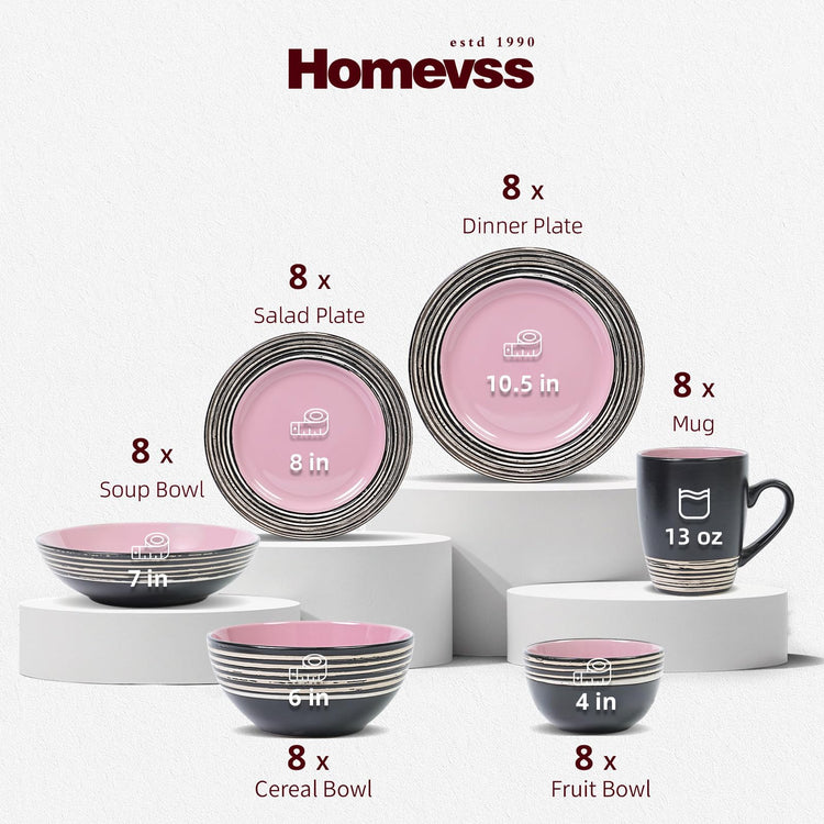 HomeVss 48 Piece Dinnerware Set