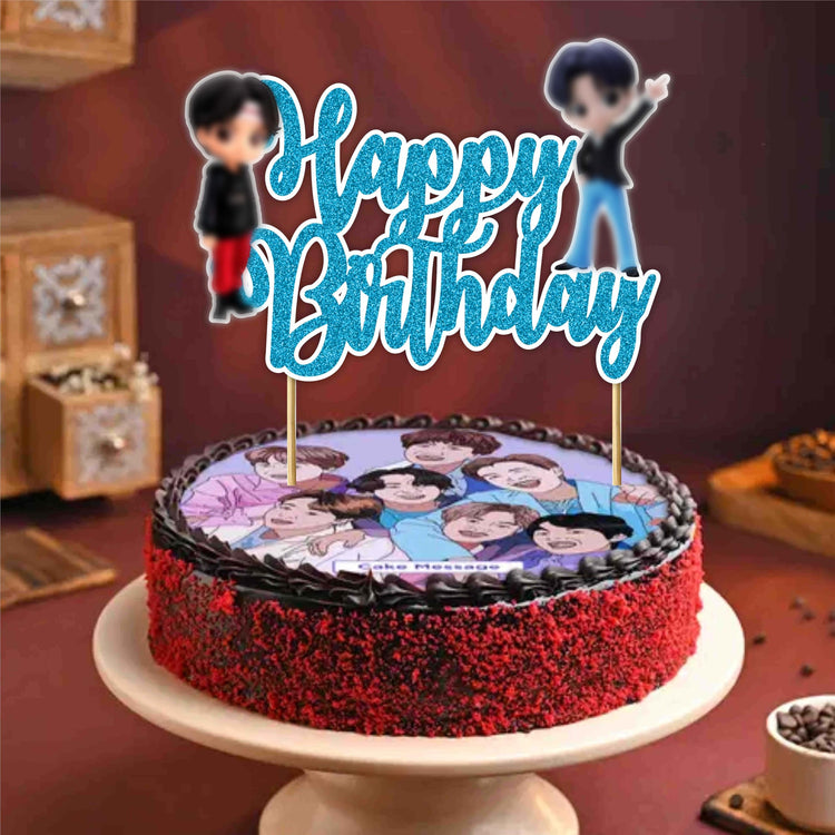 K Pop Happy Birthday Cake Topper