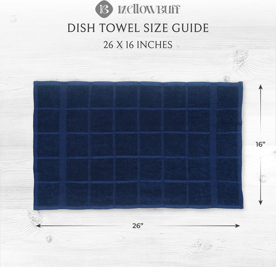 100% Cotton Terry Dish Towels, 4 Pack Solid, 16 x26 Inches, Super Soft and Absorbent Kitchen Towels, Perfect for Kitchen Cleaning and Dish Washing | Assorted - Nestoria