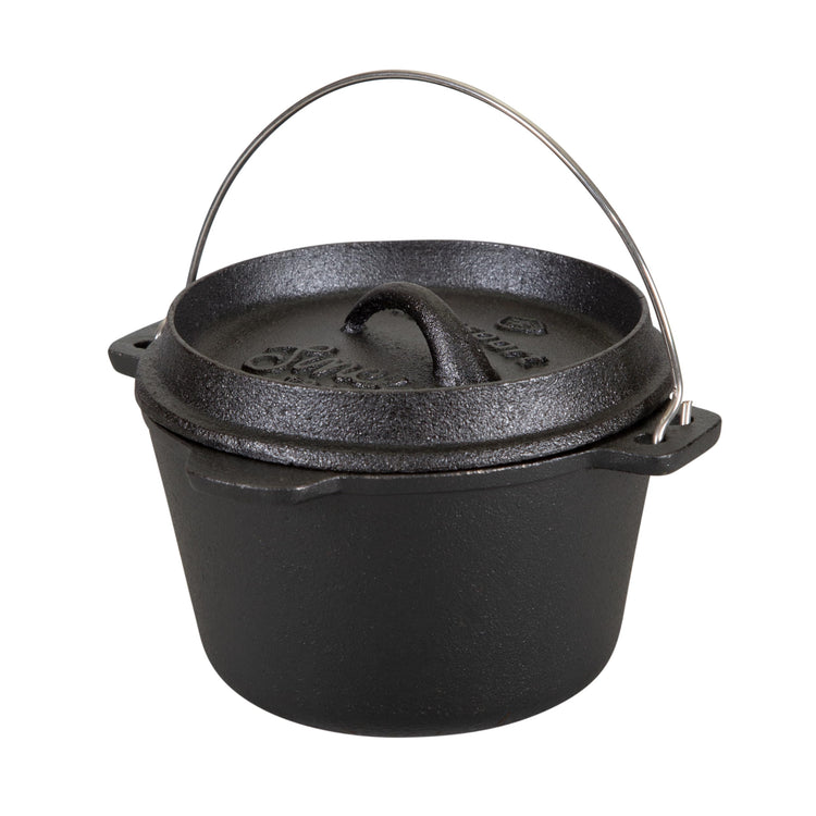 1 QT Pre Seasoned Cast Iron Dutch Oven Flat Bottom