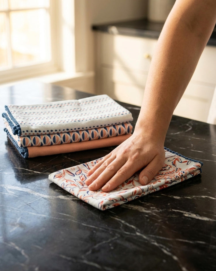 Printed Kitchen Dish Bar and Tea Towels Cotton (4 Count)