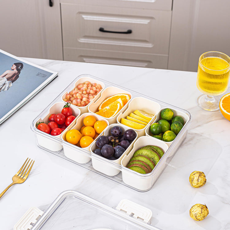 Divided Serving Tray with Lid and Handle