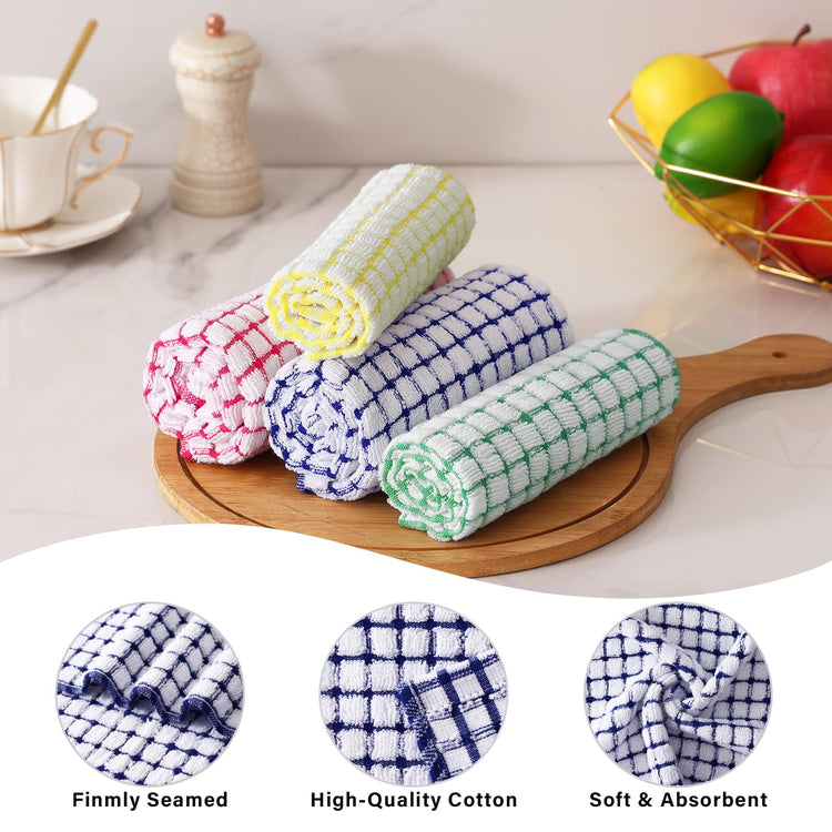 Cotton 16 Pack Terry Kitchen Dish Cloths (16 Count)