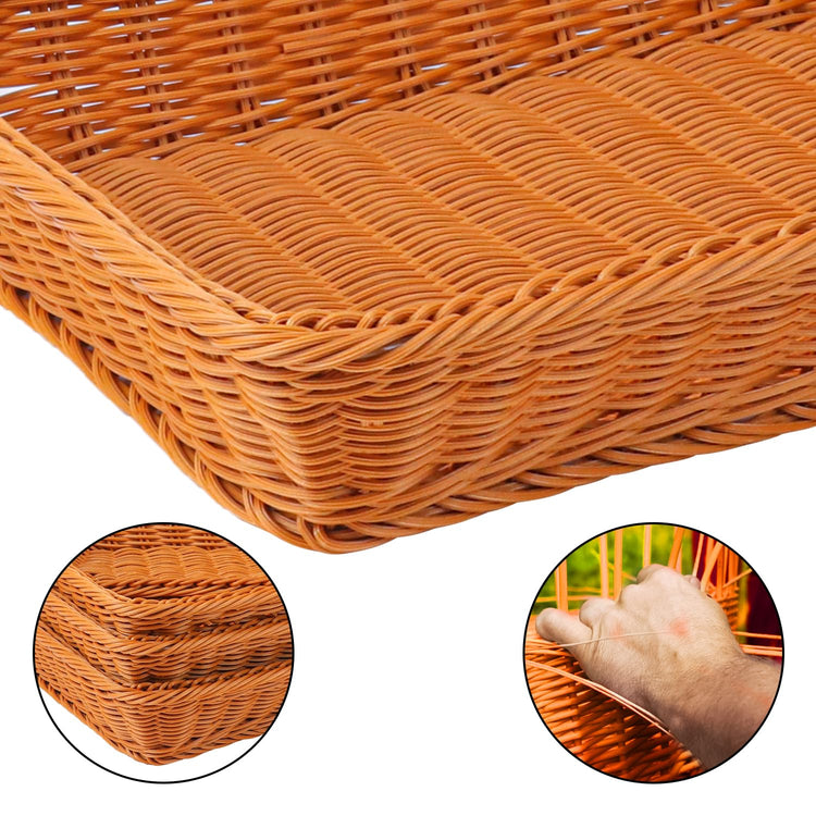 5 Pack 16 Inch Brown Wicker Bread Basket (5 Count)