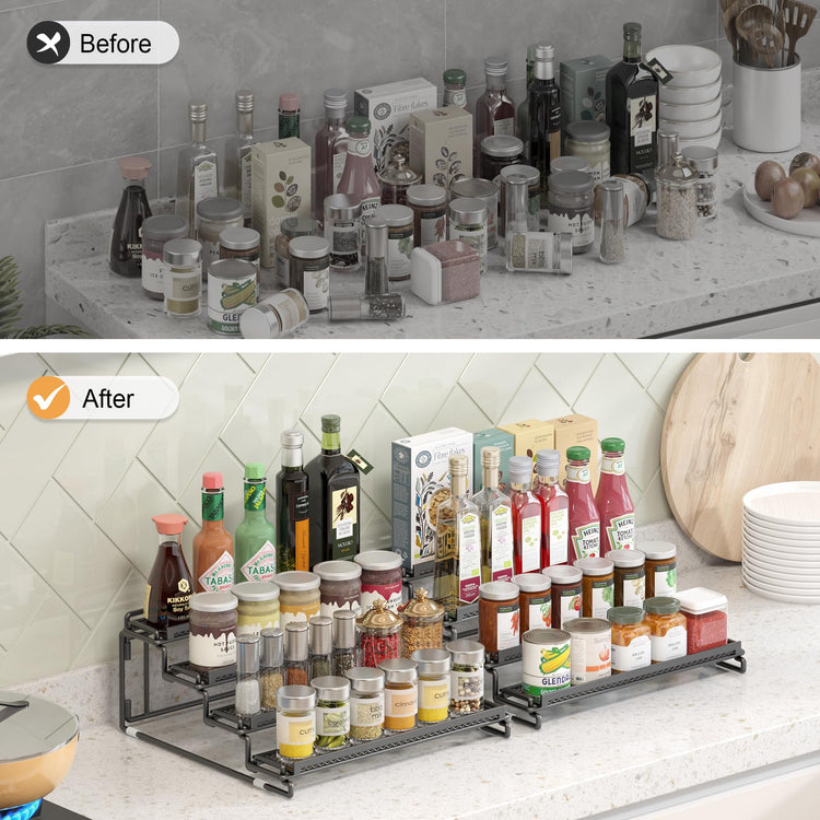 2 Pack Spice Rack Organizer for Cabinet (2 Count)