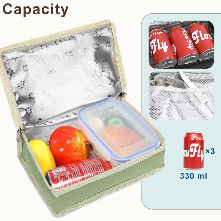 Small Insulated Lunch box Portable Soft Bag Mini Cooler Thermal Meal Tote Kit with Handle for Work & School