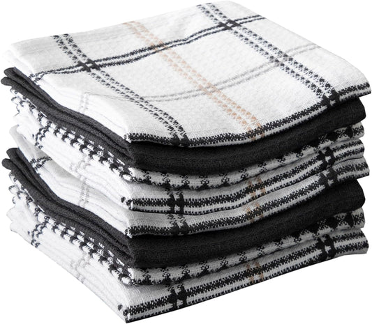 T-fal Premium Waffle Dish Cloths (8-Pack), 12"x13" Highly Absorbent, Super Soft Long Lasting 100% Cotton Flat Waffle Dish Towel for Washing Dishes, Neutral - Nestoria