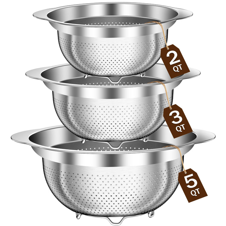 Stainless Steel Colander for Kitchen (3 Count)