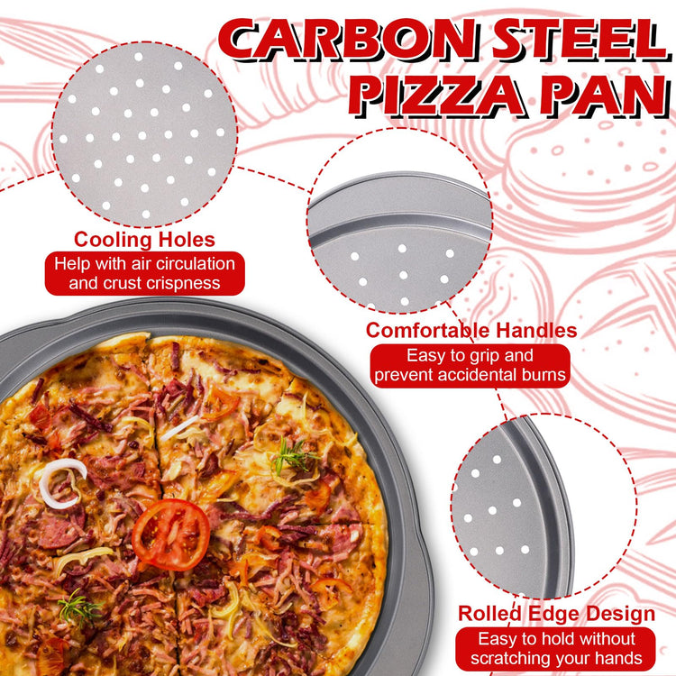 13" Round Pizza Pan for Oven (2 Count)