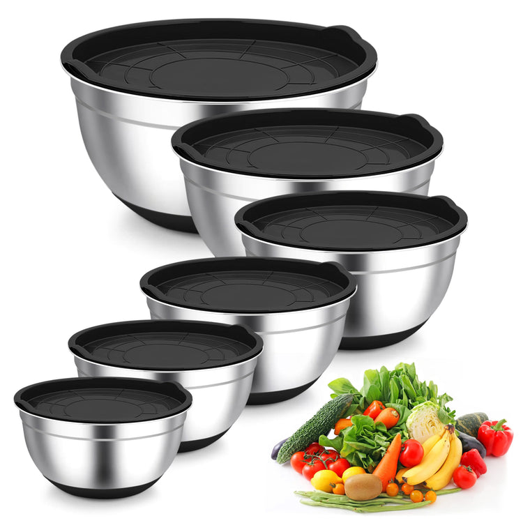 Mixing Bowls Stainless Steel Salad Bowls with Lids