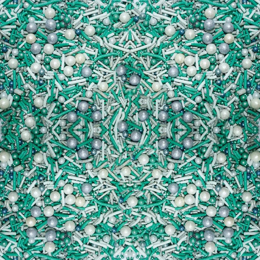 Teal and Silver Edible Sprinkle Mix (4.2 Ounce)