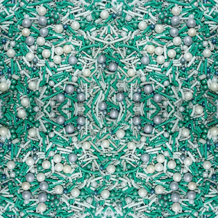 Teal and Silver Edible Sprinkle Mix (4.2 Ounce)