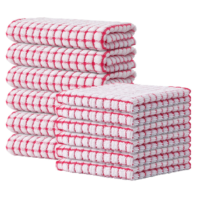 Cotton 12 Pack Kitchen Towels and Dishcloths Sets (12 Count)
