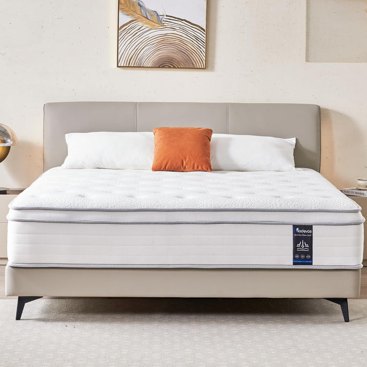 Full Size Mattress, 12 Inch Hybrid Mattress in a Box, Memory Foam and Individual Pocket Springs, Fiberglass Free, Soft and Breathable, Medium Firm Feel - Nestoria
