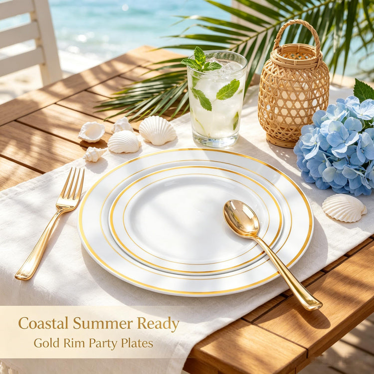 60PCS Gold Plastic Plates (60 Count)