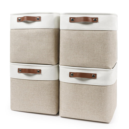Collapsible Fabric Storage Cubes 11x11 Cube Storage Bins (4 Count)