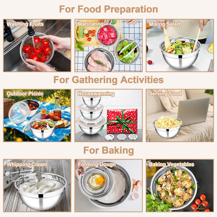 Mixing Bowls with Lids and Graters (3 Count)