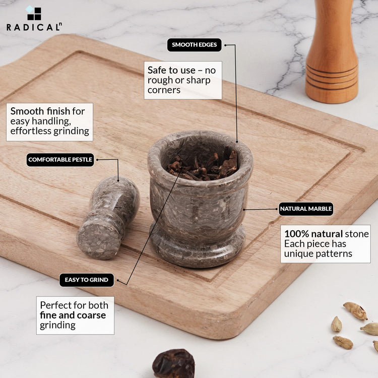 Marble Mortar and Pestle Set Small Spice Grinder & Herb Grinder