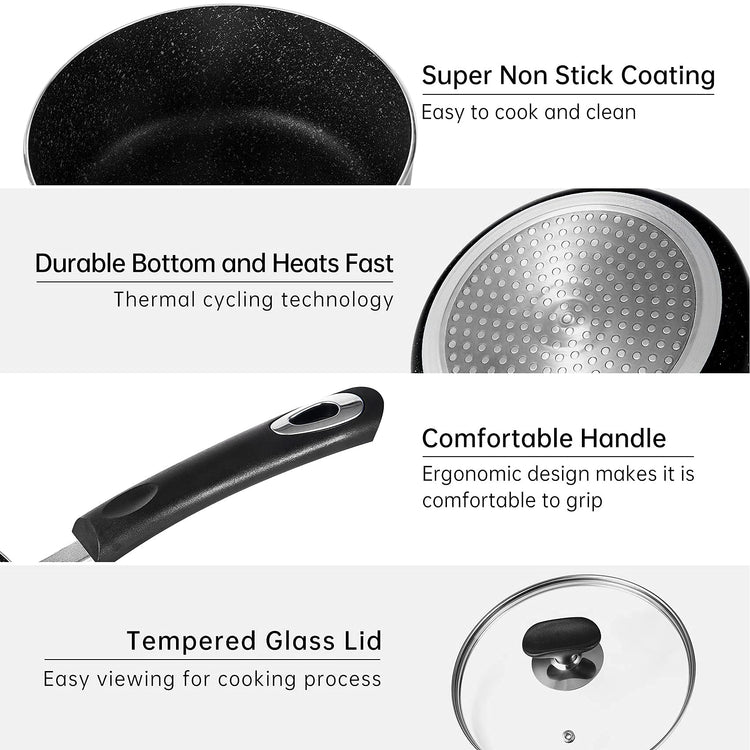 Nonstick Saucepan Set with Lid