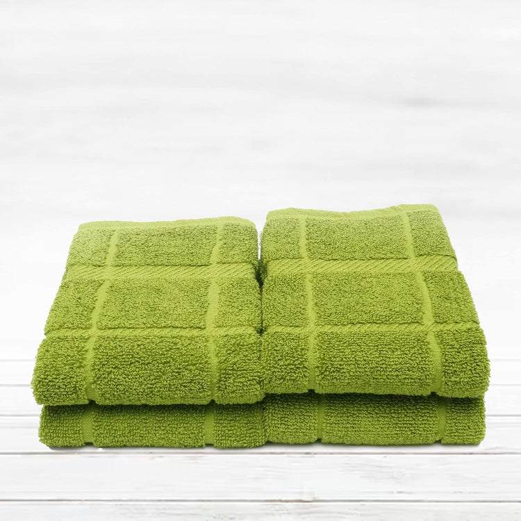 100% Cotton Terry Dish Towels, 4 Pack Plain, 16 x26 Inches, Super Soft and Absorbent Kitchen Towels, Perfect for Kitchen Cleaning and Dish Washing | Green - Nestoria