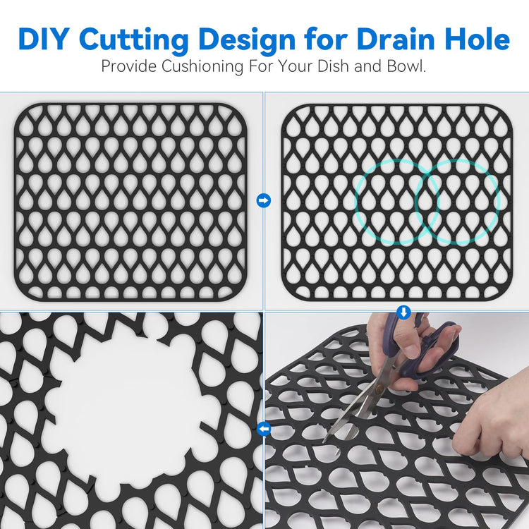 Silicone Sink Mat 2PCS TOOVEM Sink Protectors for Kitchen Sink Mats
