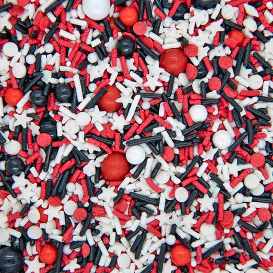 Red White and Black Sprinkles for Cake Decorating and Baking Cupcakes (4 Ounce)