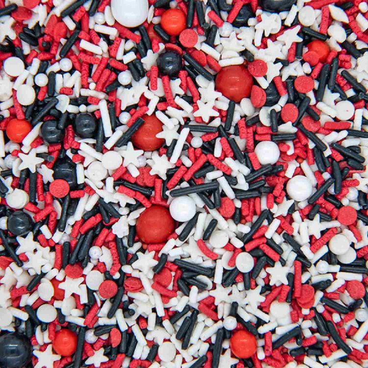 Red White and Black Sprinkles for Cake Decorating and Baking Cupcakes (4 Ounce)