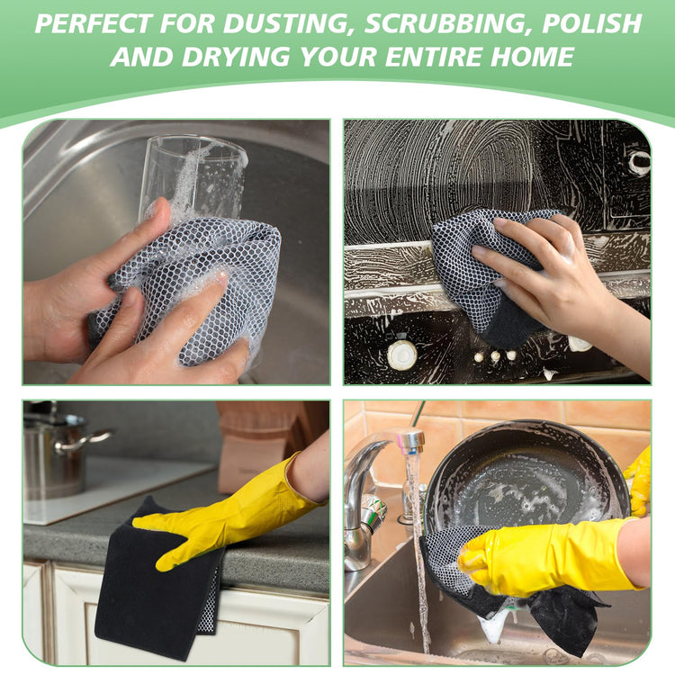 Dish Cloth for Washing Dishes Kitchen Washcloth Cleaning Cloth (10 Count)