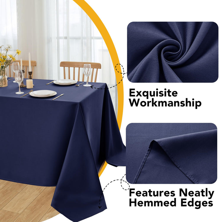 6 Pack Navy Blue Tablecloths for Rectangle Tables