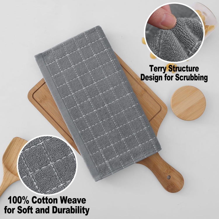 100% Cotton Terry Kitchen Dish Cloths (6 Count)