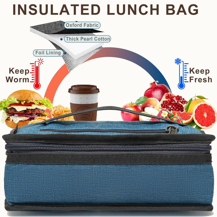 Small Insulated Lunch box Portable Soft Bag Mini Cooler Thermal Meal Tote Kit with Handle for Work & School