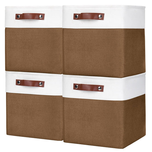 Collapsible Fabric Storage Cubes 11x11 Cube Storage Bins (4 Count)