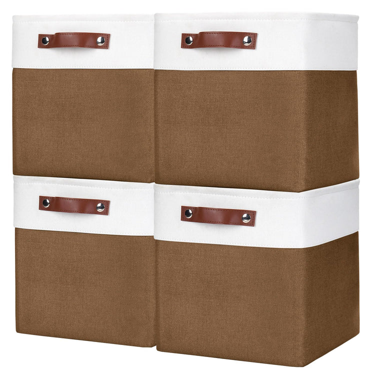 Collapsible Fabric Storage Cubes 11x11 Cube Storage Bins (4 Count)