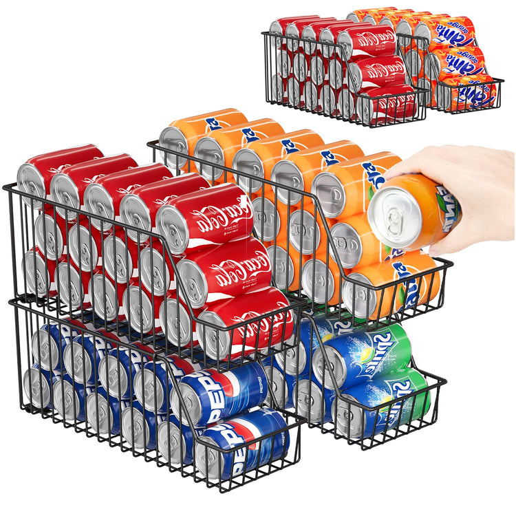 4 Tier Stackable Can Rack Organizer for Kitchen Pantry