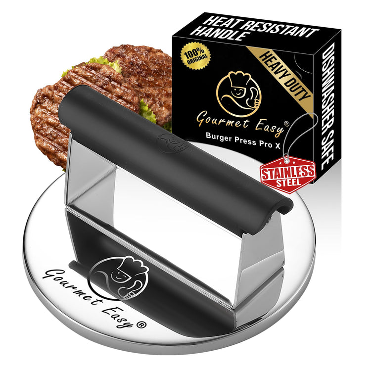 Stainless Steel Smash Burger Press with Heat Resistant Handle