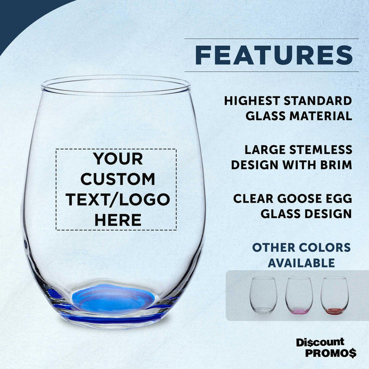 Custom Stemless Wine Glasses in Bulk by ARC Perfection (100 Count)