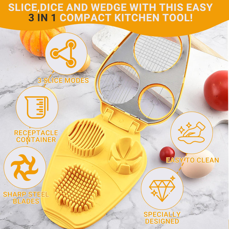 1 Pack Yellow Heavy Duty Egg Slicer with 3 Cutting Modes