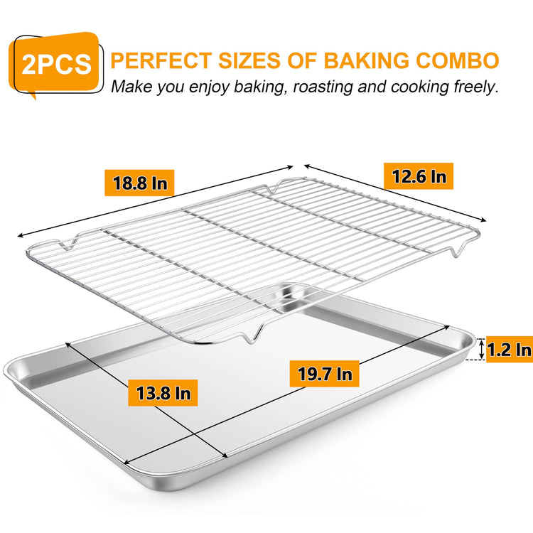 Large Baking Sheet with Wire Cooling Rack