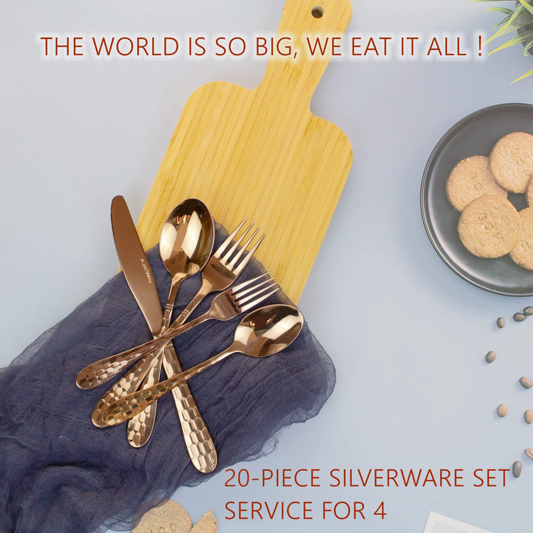 Hammered Silverware Set 20