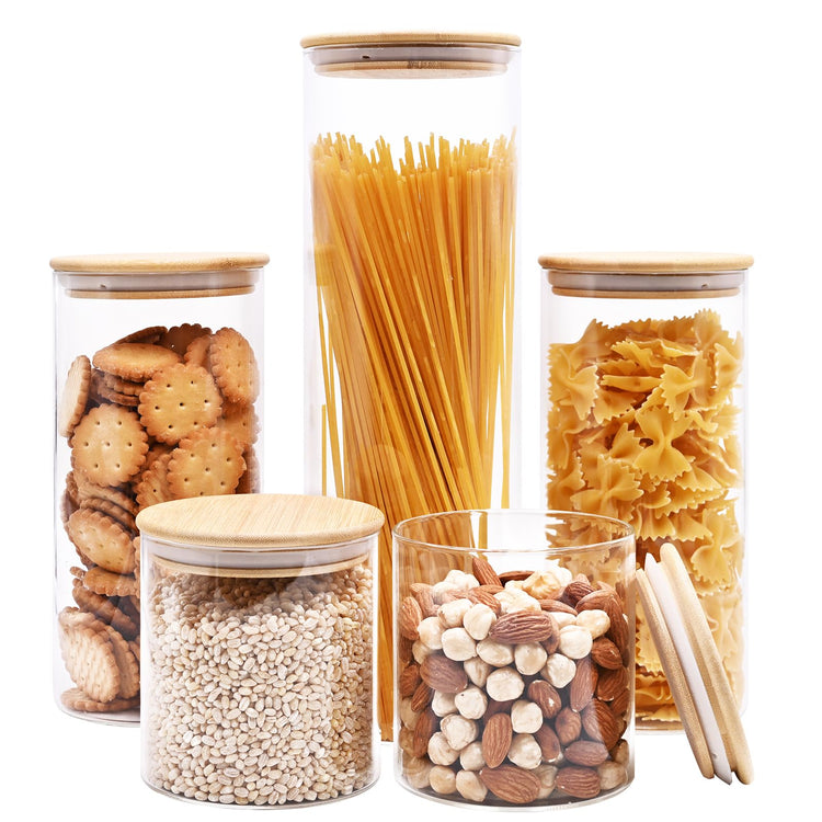 Glass Food Storage Jars (5 Count)
